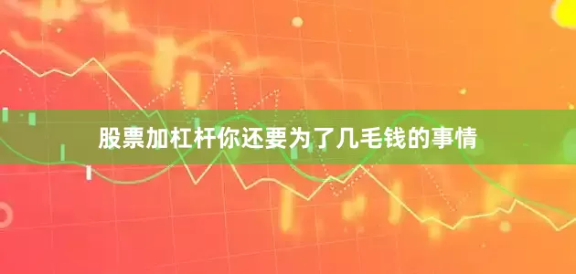 股票加杠杆你还要为了几毛钱的事情